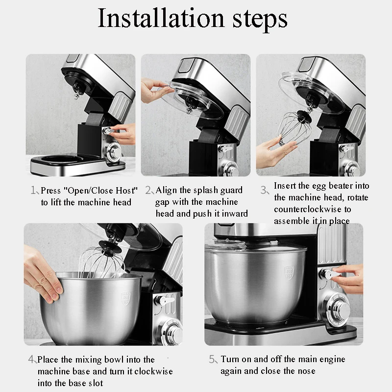 متعددة الوظائف الفولاذ المقاوم للصدأ آلات المطبخ أداة تقطيع الخضراوات مفرمة اللحم الكهربائية منتج أغذية خلاط حامل منزلي