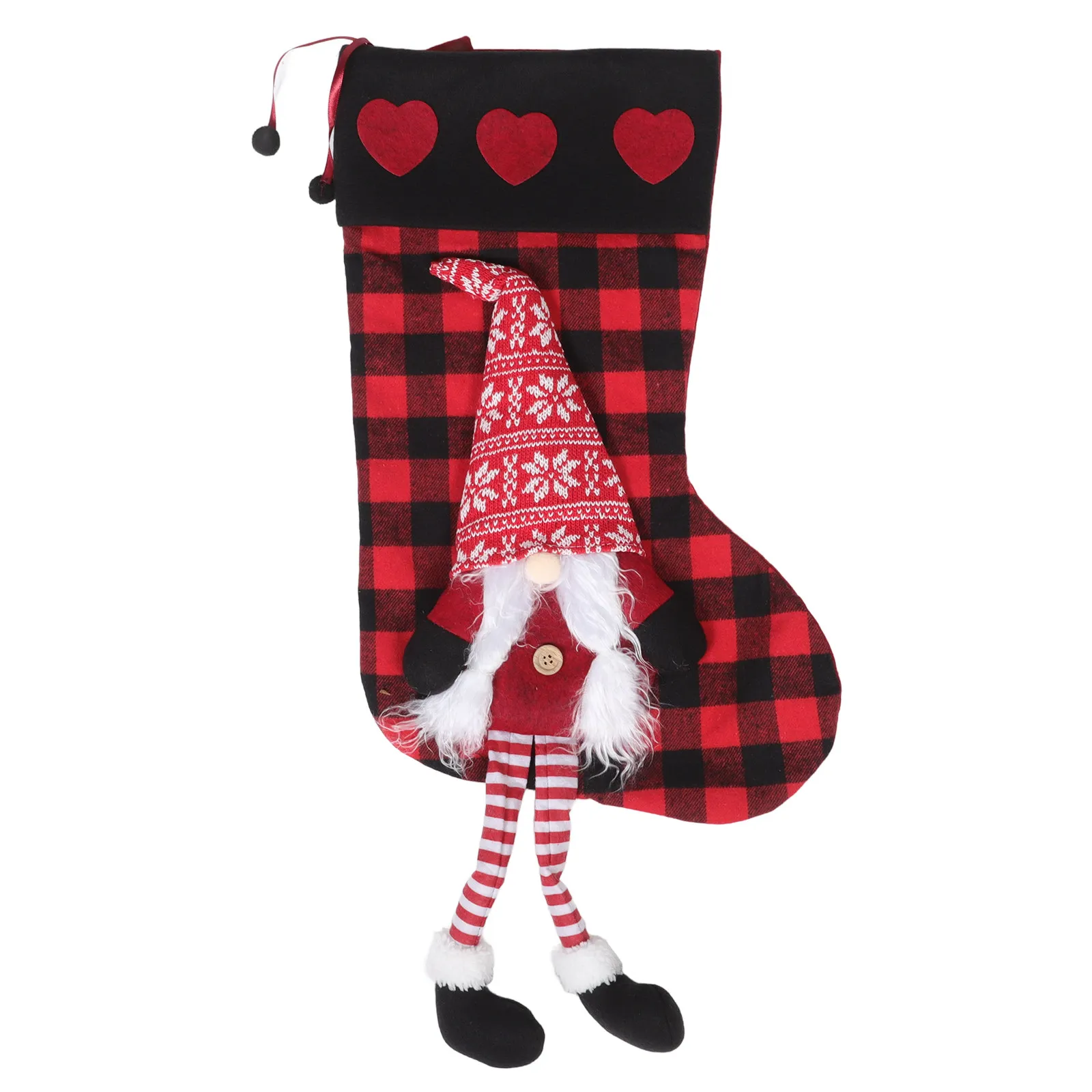 Christmas Hanging Socks No Face Gnome Tomte Nordic Style Large Candy Treat Bag Xmas Tree Decor Large Christmas Stockings