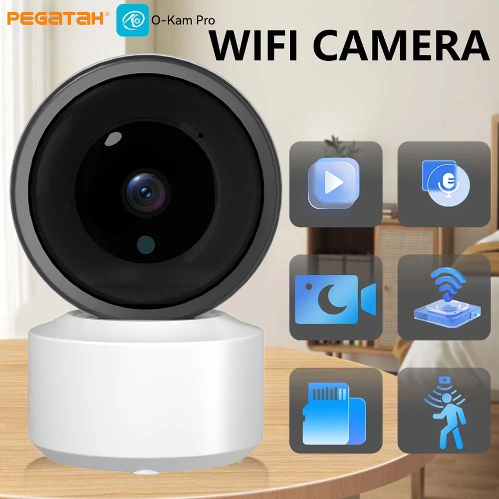 

Домашняя камера видеонаблюдения 5 МП 2K HD WiFi, радионяня с двусторонней аудиосвязью, обнаружение движения, простая настройка, четкое изображение днем и ночью