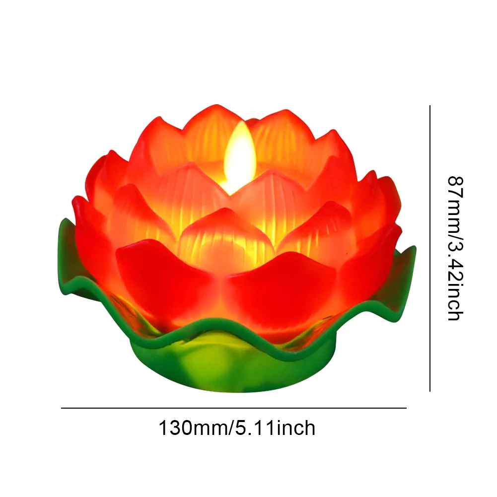 Lotus Flower Night Light Battery Operated Lotus Flower Multicolor LED Light Lotus Creative LED Electronic Candle Home Decoration