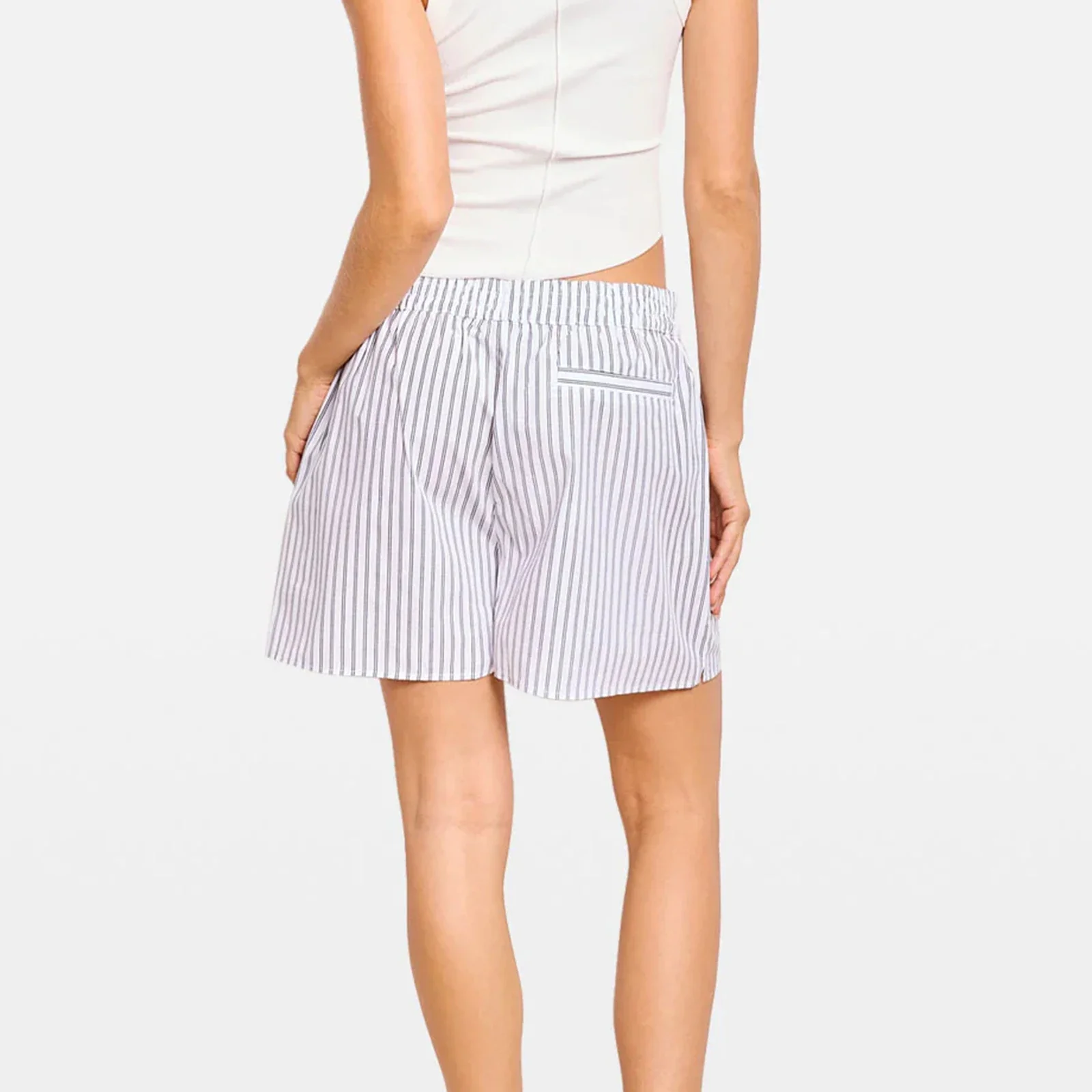 กางเกงนอนขาสั้นสำหรับผู้หญิง, แฟชั่น2024กางเกงนอนขาสั้นเอวยางยืดทรงหลวมสวมใส่สบายกางเกงลำลองฤดูร้อน