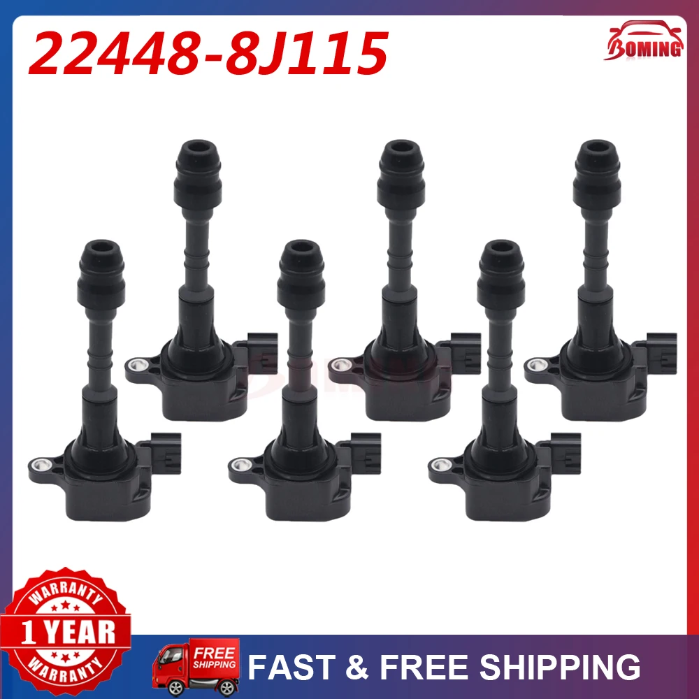 

1/6pcs 22448-8J115 Car New Ignition Coil For INFINITI I35 QX4 NISSAN ALTIMA FRONTIER MAXIMA MURANO NV1500 SUZUKI EQUATOR