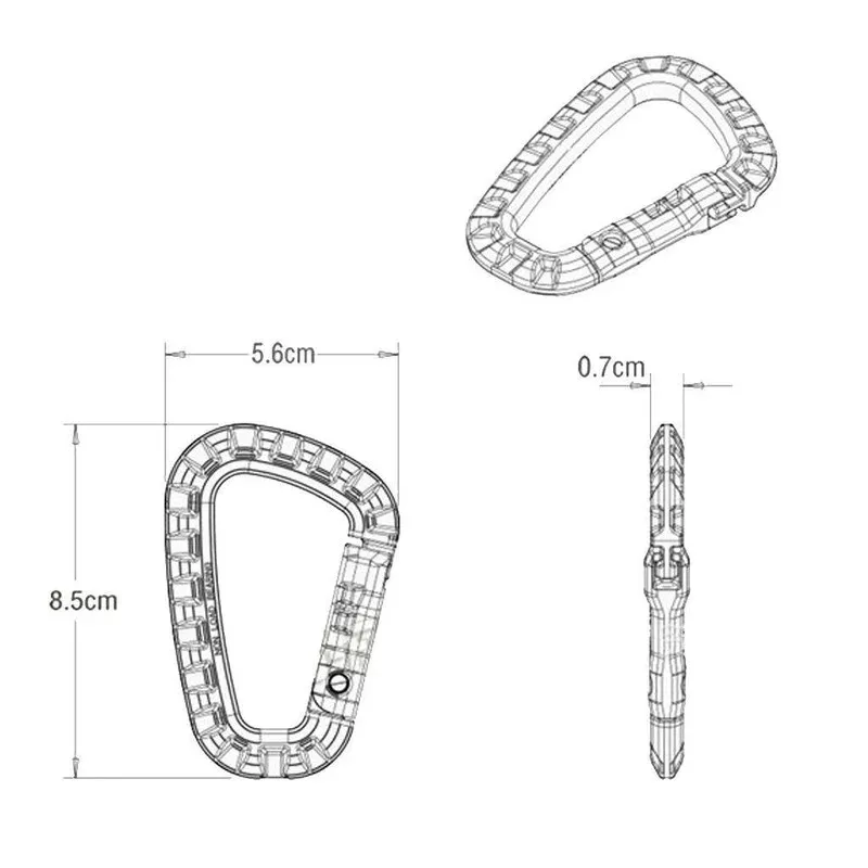 1/2/4/6pcs Plastic Carabiner Snap Clip Hook D-Ring Buckle Keychain Webbing Outdoor Tactical Backpack Strap DIY Accessories