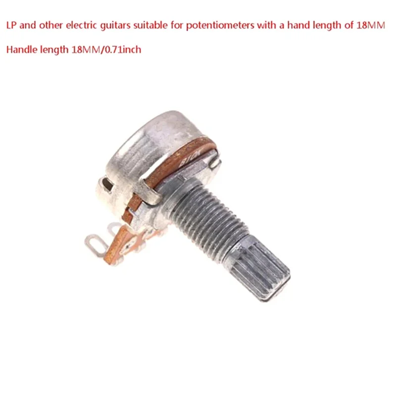 AS98-A500K Potentiometer Spline Small Pot Electric Guitar Bass Effect Amp Tone Volume 18Mm Durable