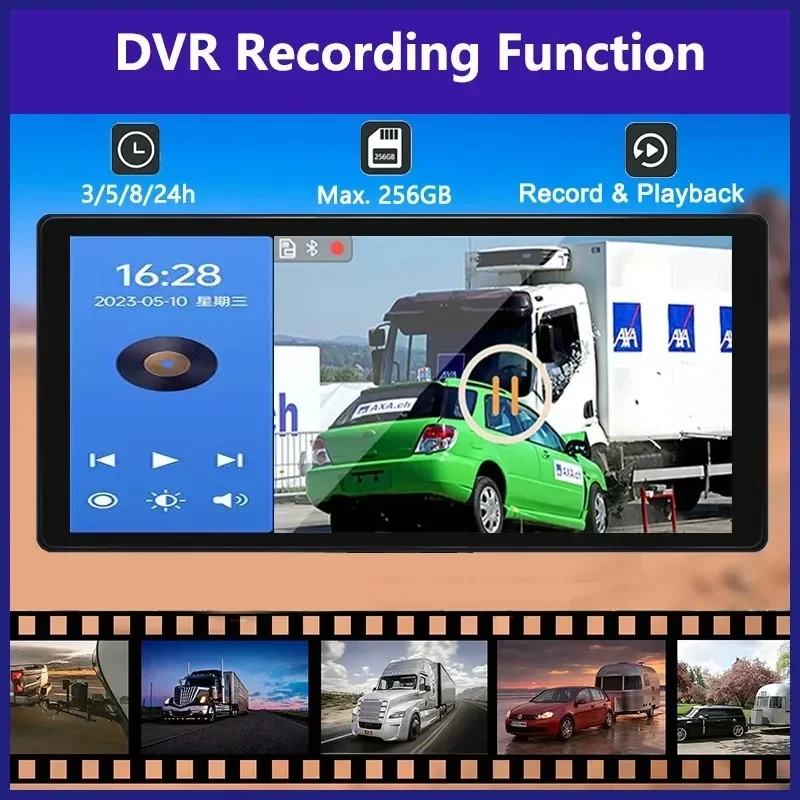 10.36 inch 4 Channel Car DVR Recorder Smart Blind Spot Radar BSD Alarm Monitor With 1080P AHD 4 Backup Cameras For Truck Bus - Image 5