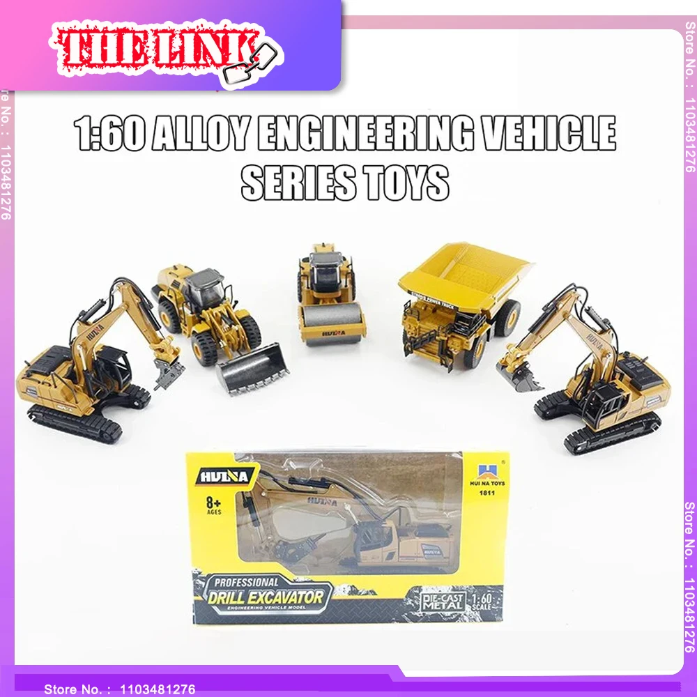 

1:60 Static Alloys Model RC Car Simulation Engineering Cars Excavators Bulldozer Road Roller Vehicle Model Children's Toys Gifts