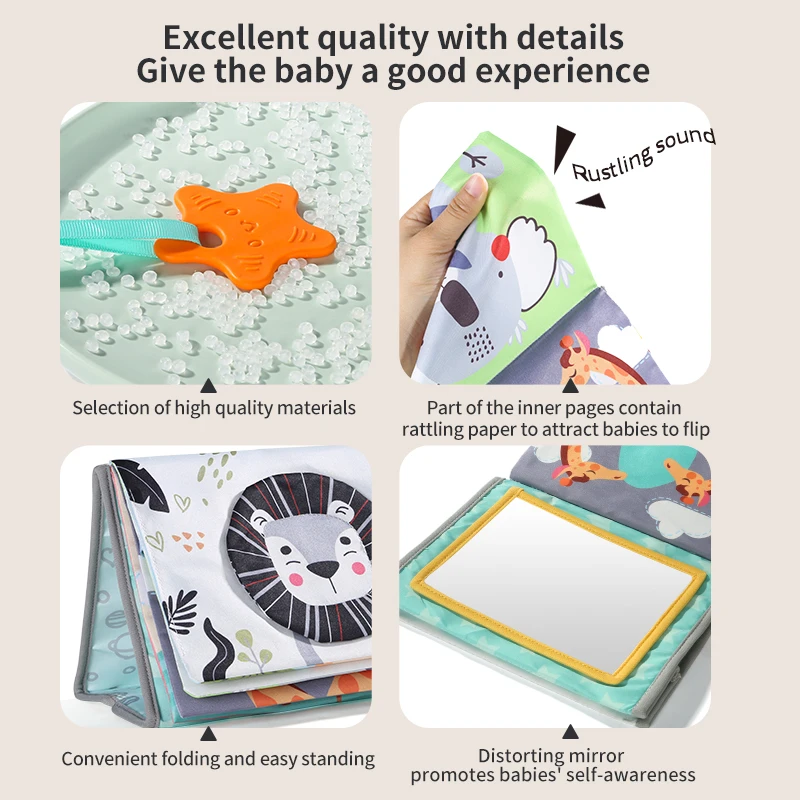 Illuminazione del bambino, Puzzle e calendario per la prima educazione Baby Head Up Practice Training, libro di stoffa a strappo