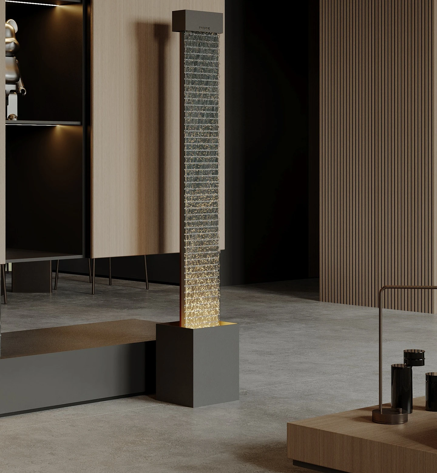 

making money floor-to-ceiling water curtain wall decoration entrance circulating water feature