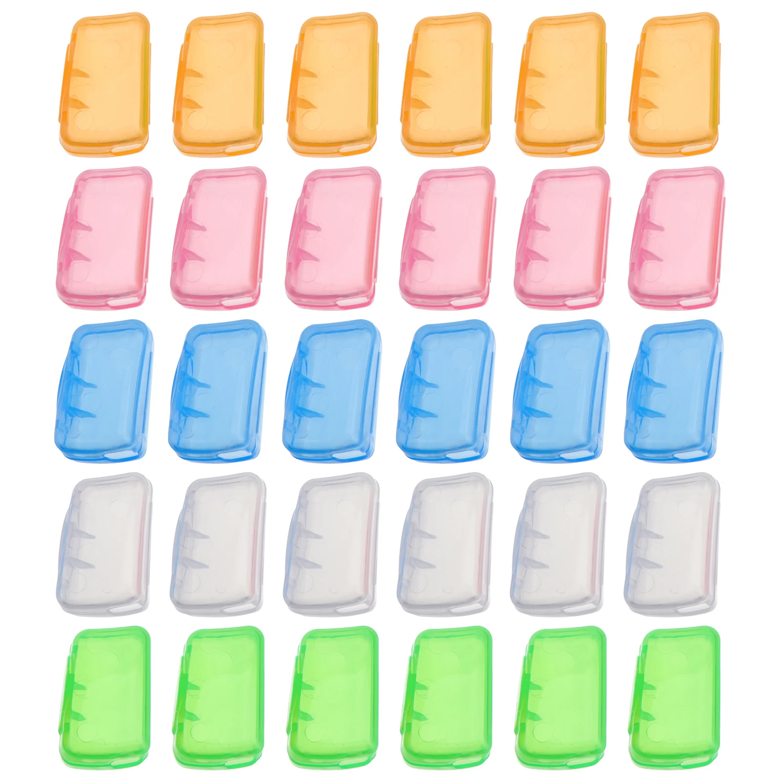 

30pcs Head Cover Plastic Portable Case For Travel Home Camping Outdoor Moisture Resistant Candy Color Toothbrush Cover Travel