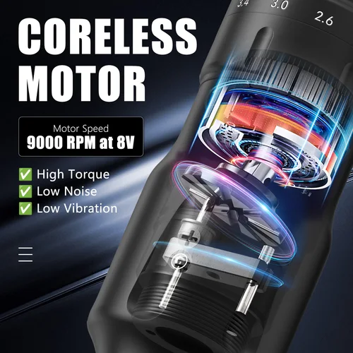 Imagen 2 del producto Kit de tatuaje Kiss Of Dragon, máquina de tatuaje, Kit de máquina de tatuaje de maquillaje permanente, pluma de tatuaje de trazo ajustable, Kit completo