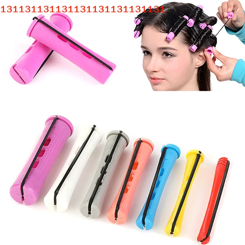 No Heat Curling Hair Tools for Natural Curl Enhancement 12pcs Hair Perm Rods Short Cold Wave Hair Curling Rollers