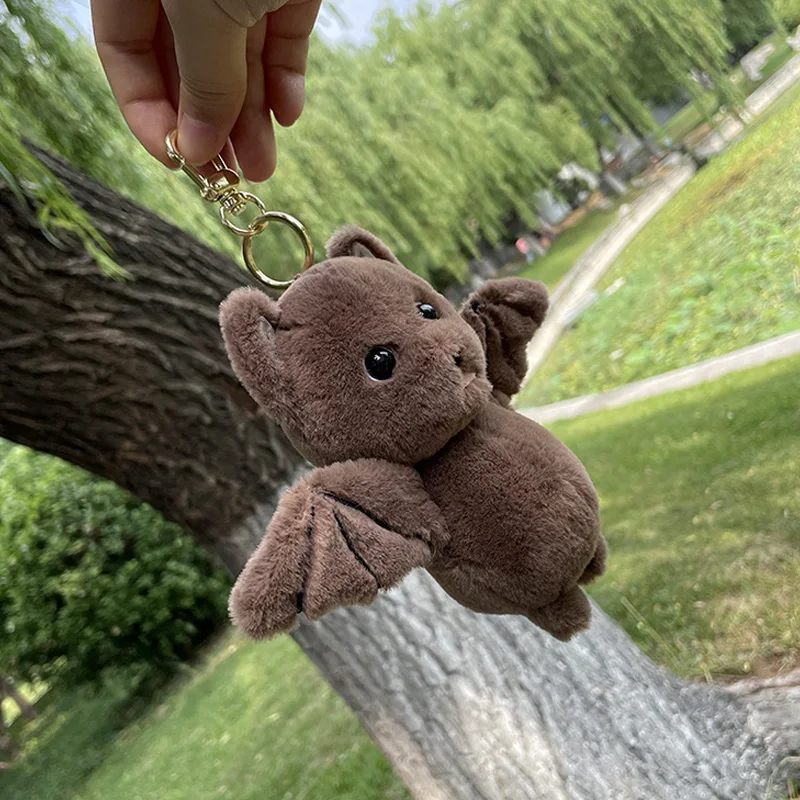 Porte-clés en peluche chauve-souris, pendentif de sac à dos, mignon et doux, gothique, Animal, jouets en peluche pour enfants, cadeau d'halloween, décor de chambre