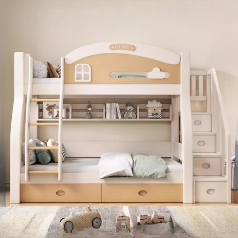 Headboard Storage Bunk Bed Drawers Luxury Children Frame Kids Bunk Bed Nordic Modern Unique Cama Infantil Bedroom Furniture