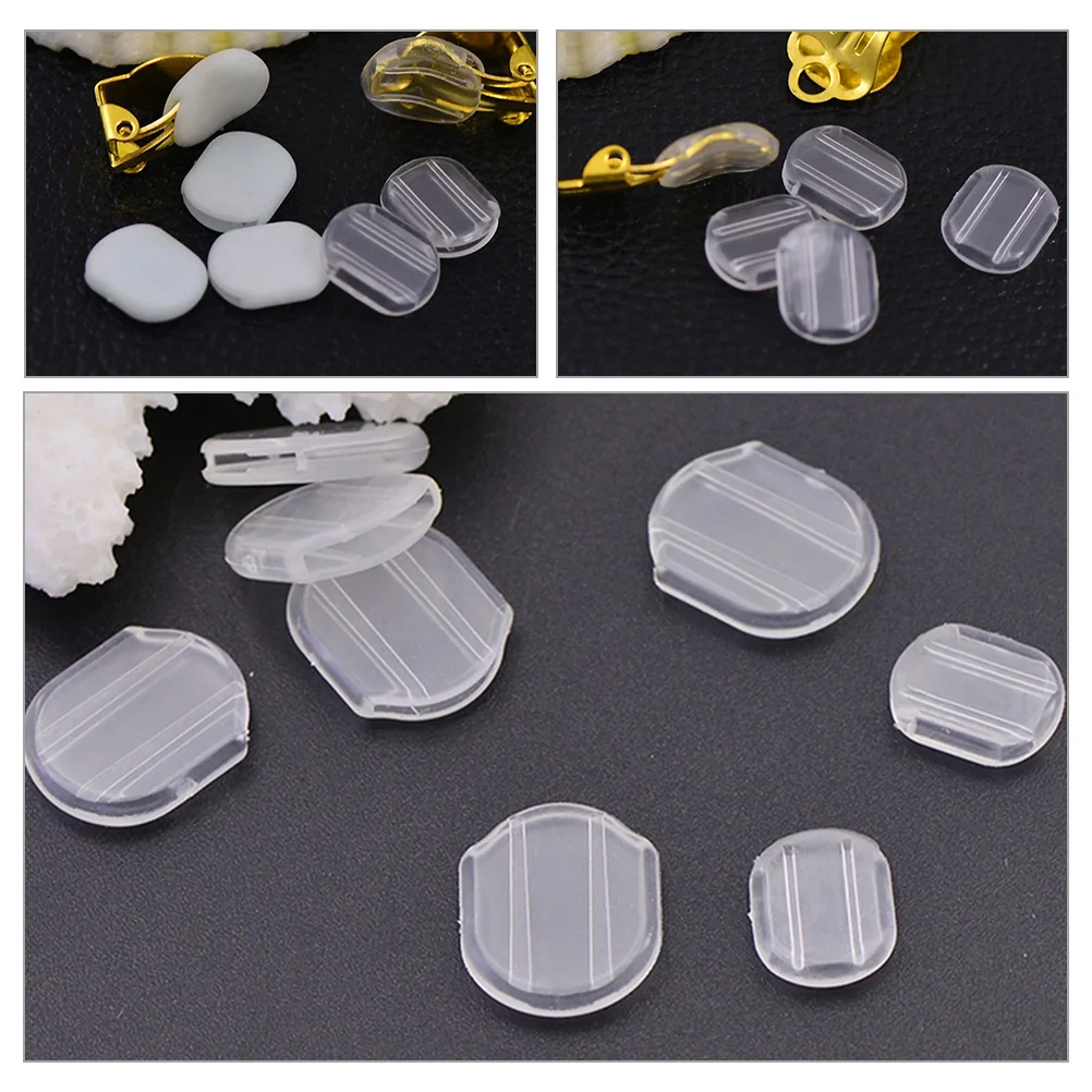 Ear Clip Pads Rings Earring Backings Pvc Backs Soft Clear Child Clip-on Earrings