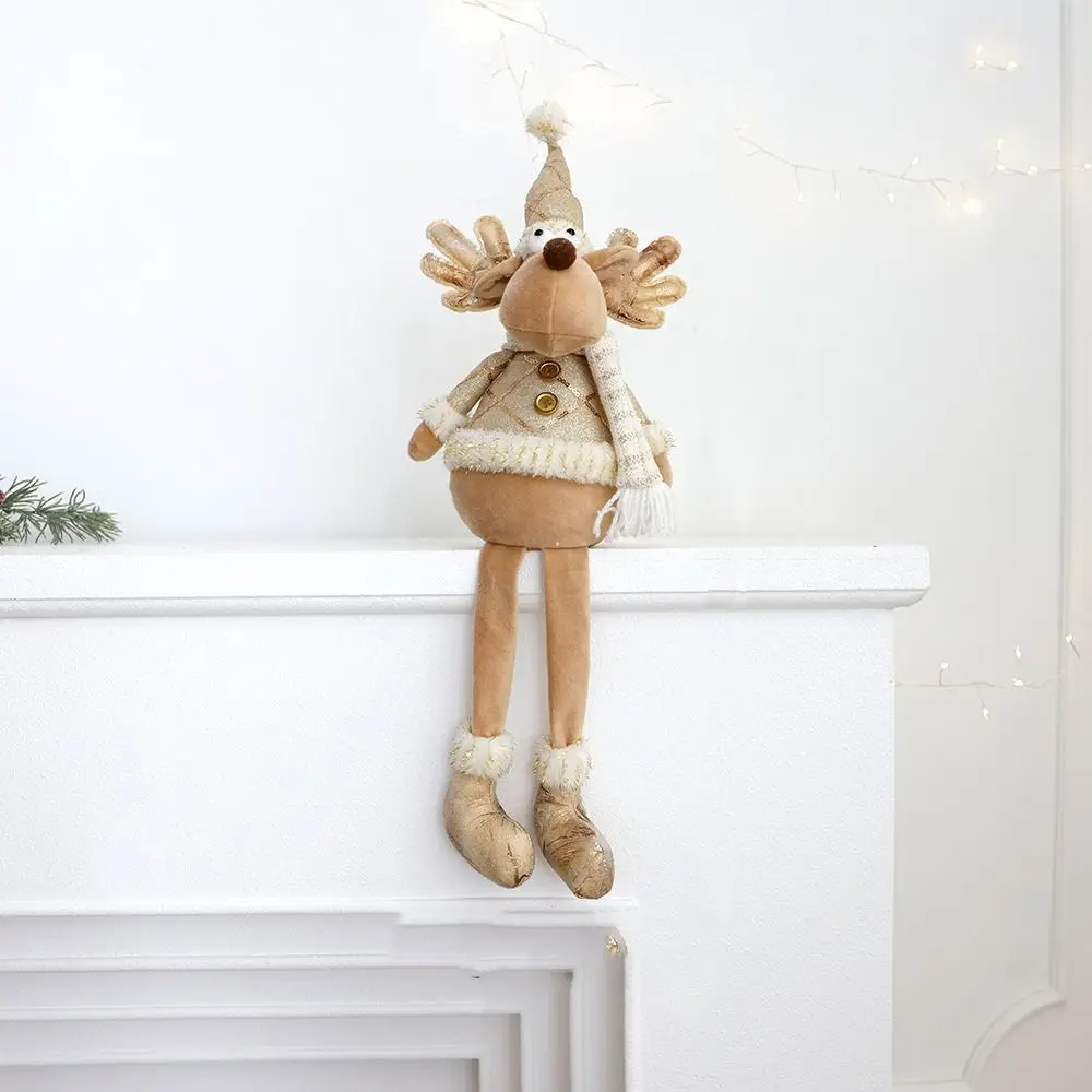 Large Christmas Plush Doll Ornaments Gold Cute Santa Claus Retractable Doll Telescopic Snowman Elk Merry Christmas Decoration - Image 2
