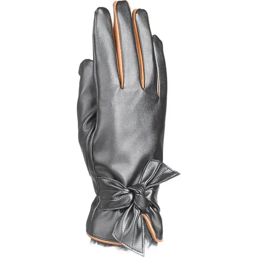 Syt Women 'S Faux Leather Gloves Black