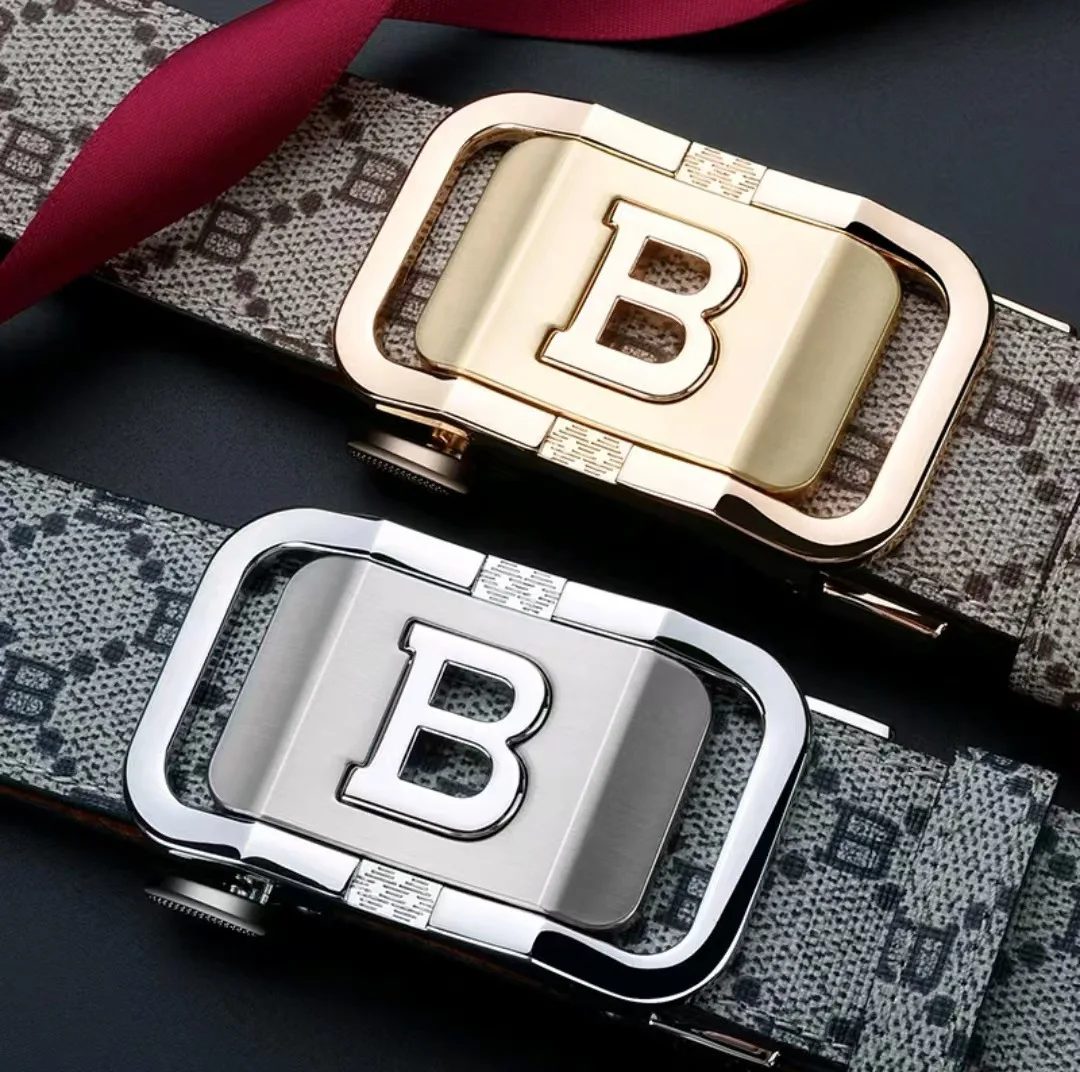 

Мужской роскошный кожаный ремень, новый стиль, натуральная воловья кожа, автоматическая пряжка, деловой повседневный универсальный деловой ремень