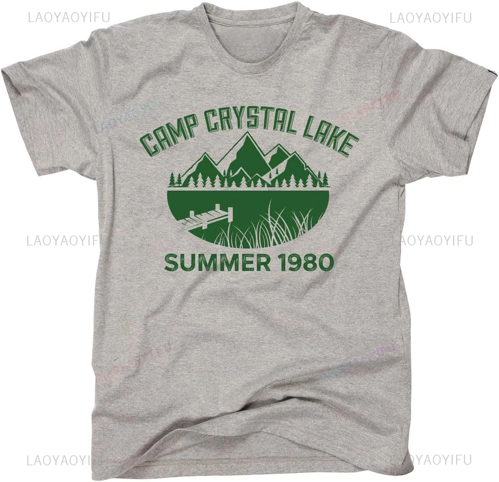 Camp Crystal Lake Funny Halloween Shirt High Quality Cotton Apparel Novelty Hipster Short Sleeve Printed T-shirt Tops