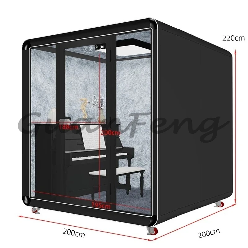 مستودع منزلي صامت عازل للصوت، خزانة كشك الهاتف، غرفة ممارسة الأغنية، استوديو تسجيل متنقل، داخلي صغير #3