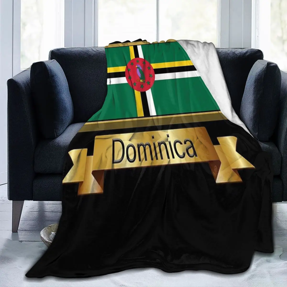 Throw Blanket Dominica Flag Gifts Micro Fleece Blanket Four Sizes Blanket Personalized Warm For Bedroom Nice Gift