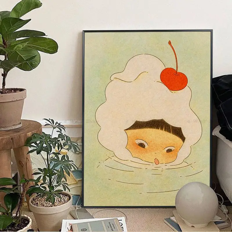 Yoshitomo Nara Dream Doll Cartoon DIY Poster Kraft Paper Vintage Poster Wall Art Painting Study Posters Wall Stickers