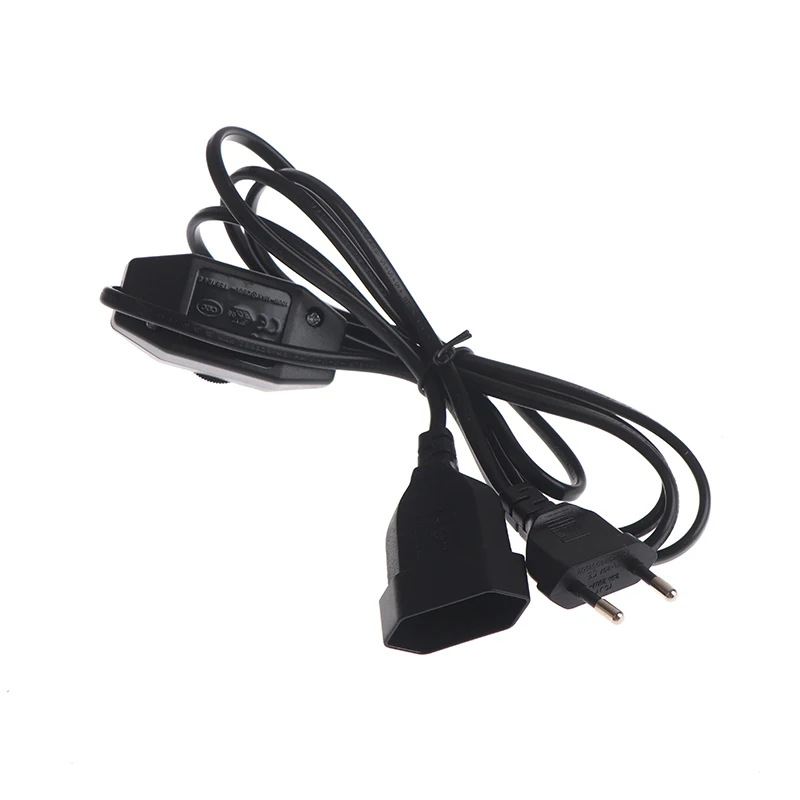 

1 шт. европейский светодиодный сетевой кабель с выключателем, 2-контактный плоский штекер стандарта ЕС (мужской-женский), бесшумный диммер для светодиодов, кабель питания