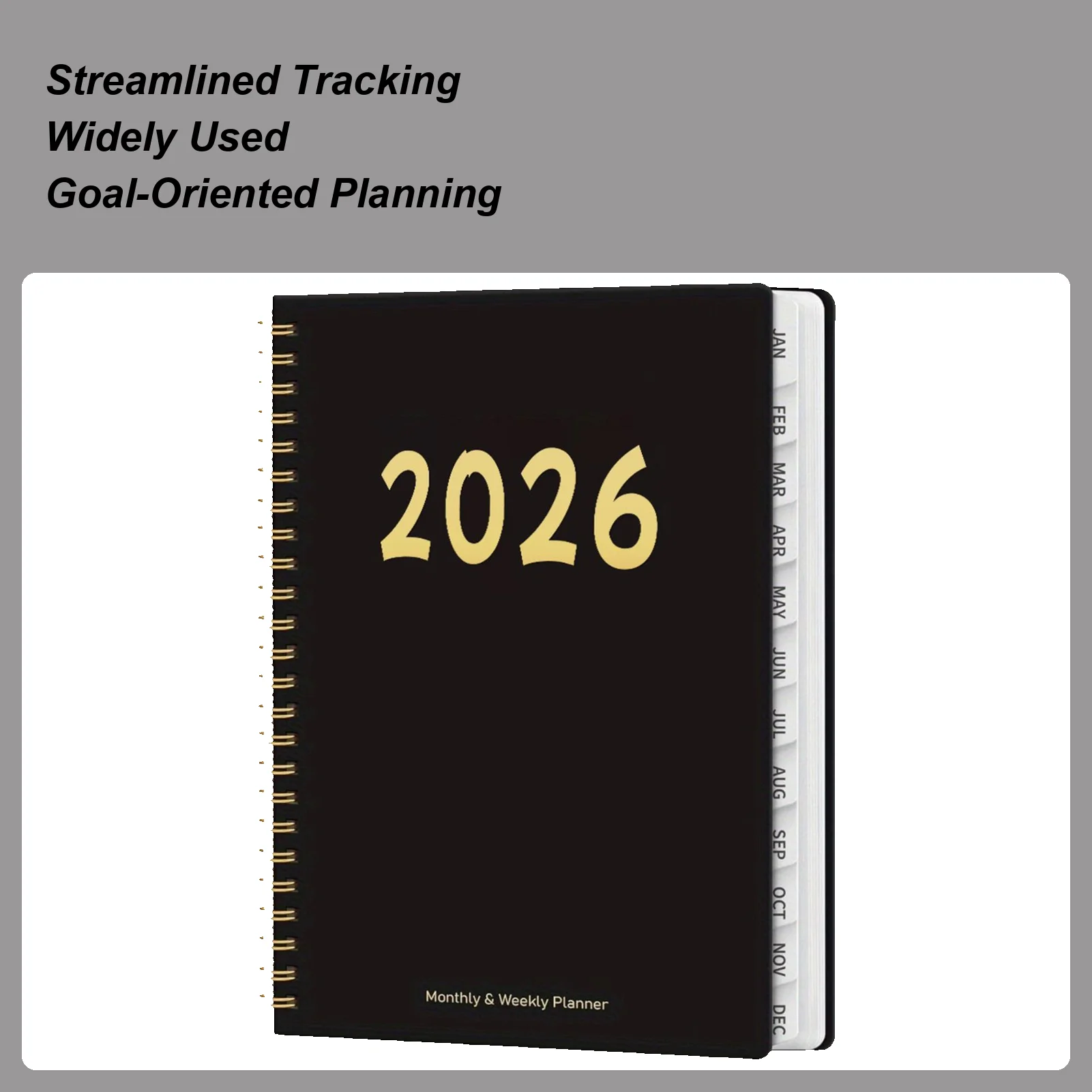 

Ежемесячный планировщик на 2026 год, 12 месяцев, расписание в спиральном переплете, 2026 Еженедельный ежемесячный планировщик для школы, академического студента, женщины, учителя, семьи