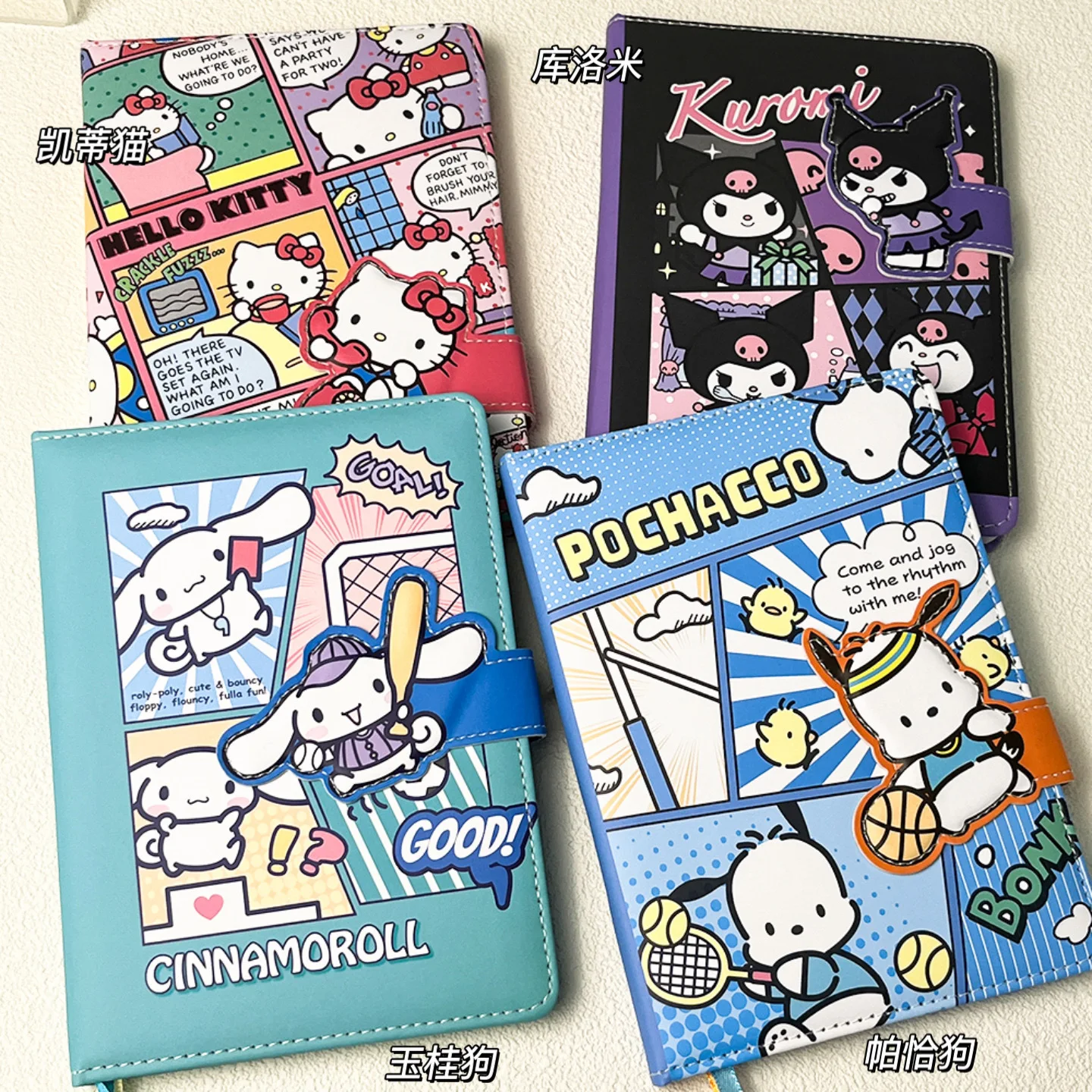 Sanrio Figures Magnetic Attraction Notebook Cute Cartoon Diary High Value Of Students Notepad Kuromi Melody Hard Shell Book