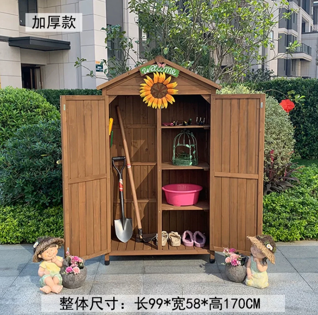 Outdoor locker rain-proof storage cabinet garden yard tool room yard waterproof tool cabinet