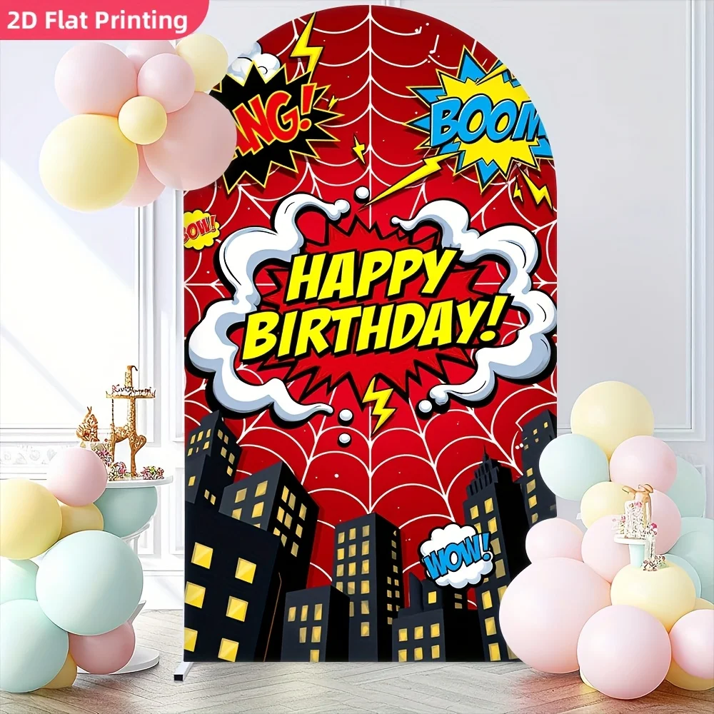 Mocsicka - Fondo de Fotografía con Diseño de Telaraña de Spiderman para Cumpleaños, Ideal para Fiestas Infantiles y Sesiones de Fotos en Estudio