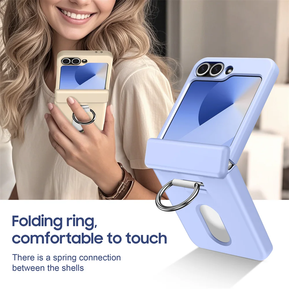 Carteira de luxo clipe flip slot cartão caso do telefone para samsung z flip 7 6 5 5g flip6 zflip5 zflip6 anel de dedo à prova de choque capas para pc