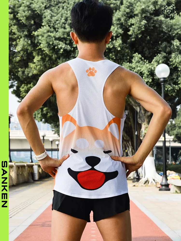 Sanken Lightweight Professional Sports Marathon Running Track And Field Training Quick Dry Breathable Male Vest Youth Fashion...