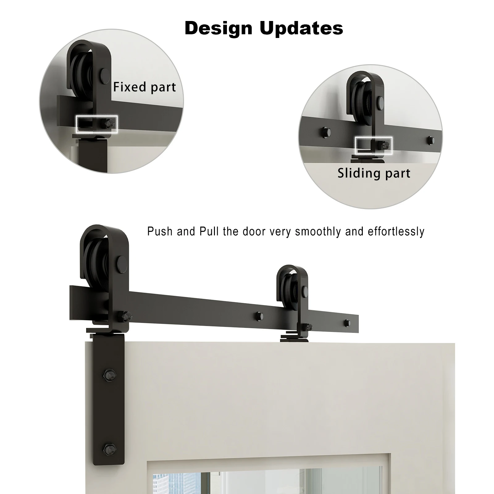 Imagem -06 - Ccjh-bi-folding Deslizante Celeiro Porta Hardware Kit Heavy Duty Roller Track Kit para Portas Suavemente Silencioso Fácil de Instalar sem Porta