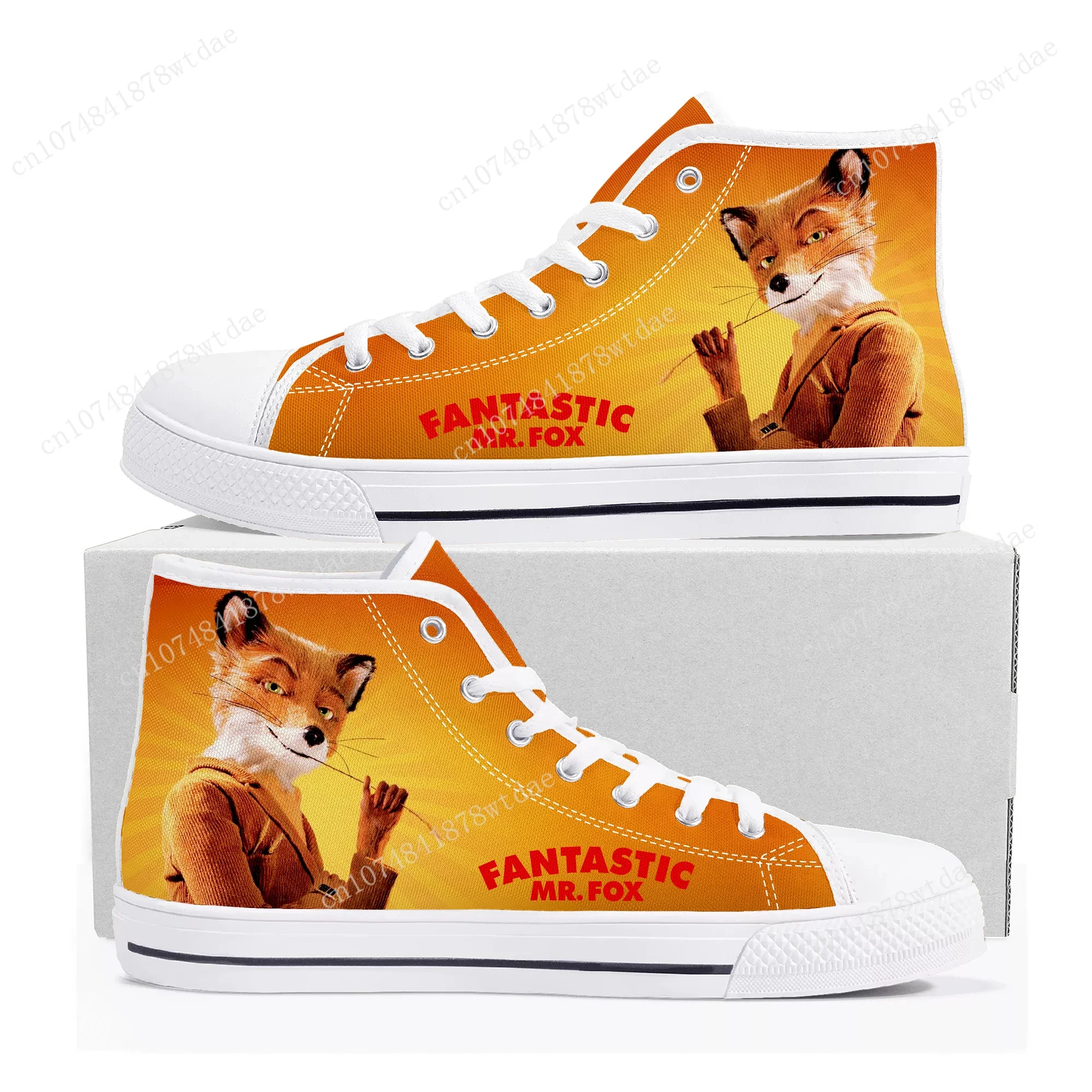 Fantastic Mr Fox High Top Sneakers Mens Womens Teenager High Quality Canvas Sneaker Anime Comics Manga Couple Customized Shoes