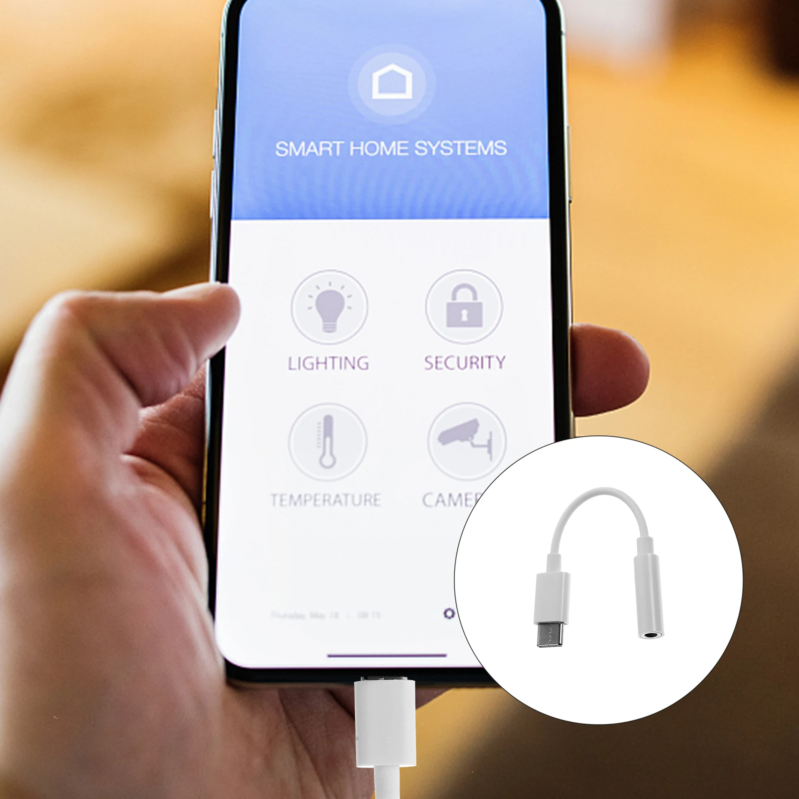 

4pcs Typec Audio Adapter Cable USB-C to 3.5mm Headphone Jack Abs Shell Durable Flexible Compatibility Construction Sound
