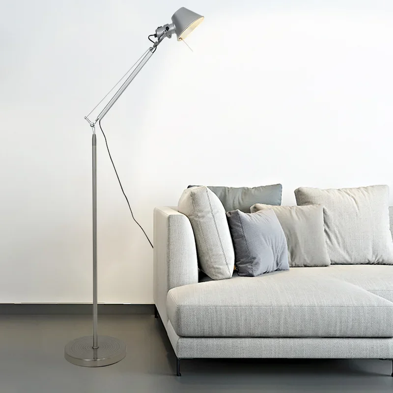 

2025 Silver Retro LED Floor Light Nordic Adjustable Floor Lamp For Bedroom Living Room Hotel Office Designer Floor Lamp