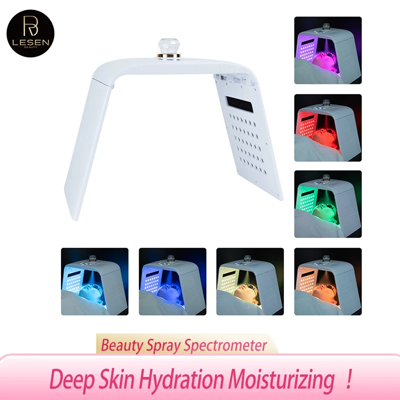 7 Colors LED Photon Machine With Nano Spray Skin Moisturizing Face&Body Mask Salon SPA Home Use Skin Rejuvenation Acne Skin Care