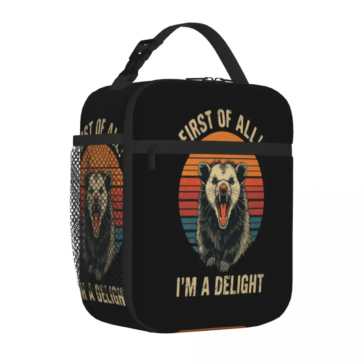 Bestselling First Of All! I M A Delight Opossum Sarcasm Funny Animal Sporty Commuter Lunch Bag Classroom Meal Portable Lunch Bag
