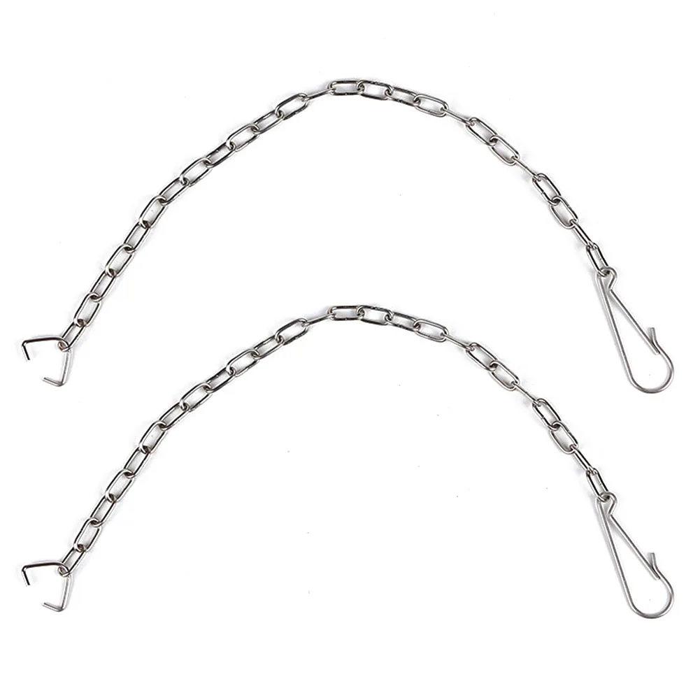 Stainless Steel Toilet Chain Kit 2PCS for Standard Flush Valve Baffle Mechanism Replacement in Residential Toilet Tanks
