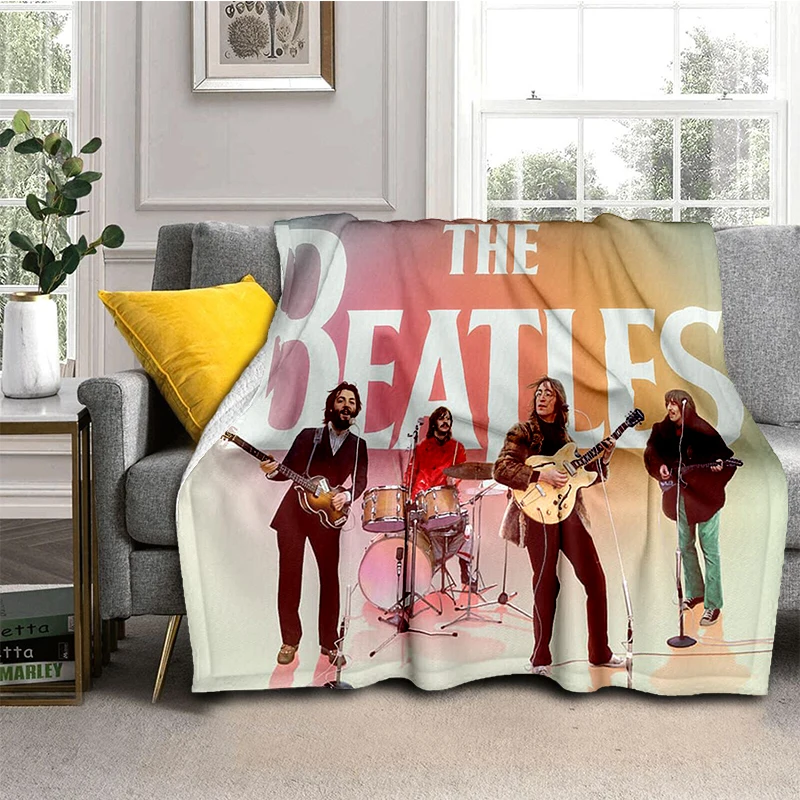 3D The B-Beatles Rock Band Star Flanelldecke, weiche, warme Überwurfdecke für Schlafzimmer, Wohnzimmer, Bett, Reisen, Camping, Picknick, Geschenk
