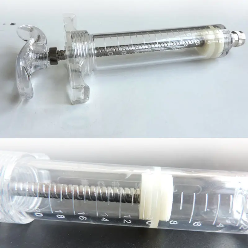 20 ml, 30 ml, 50 ml, 100 ml, Veterinär-Kunststoff-Stahlspritze mit automatischer Injektion für Rinder, Schafe, Schweine, Geflügel – Detail 6