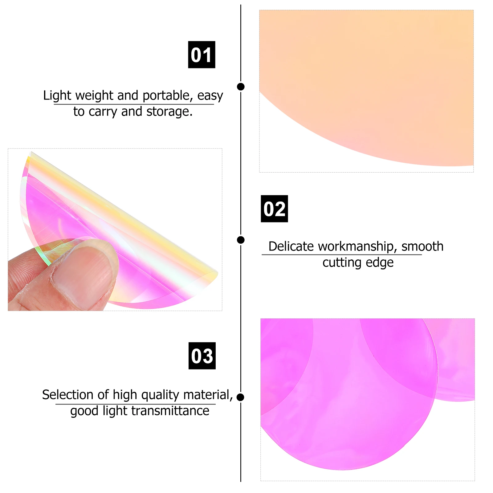 

10 Pcs 66mm Sunset Ambient Film Color Changing Gels for Photography Studio Rainbow Camera Filter Transparent Light Color Sheet