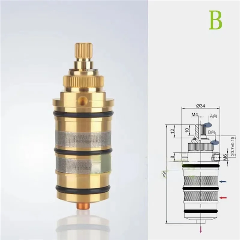 AB42-Brass Replacement Thermostatic Spool Cartridges Faucet Cartridges Thermostatic Valve Constant Temperature Control Spool