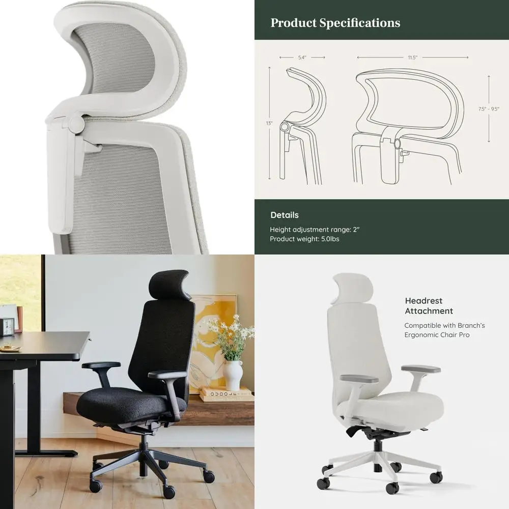 

Ergonomic PRO Chair Attachment - Adjustable Support for Comfort in Ivory Boucle