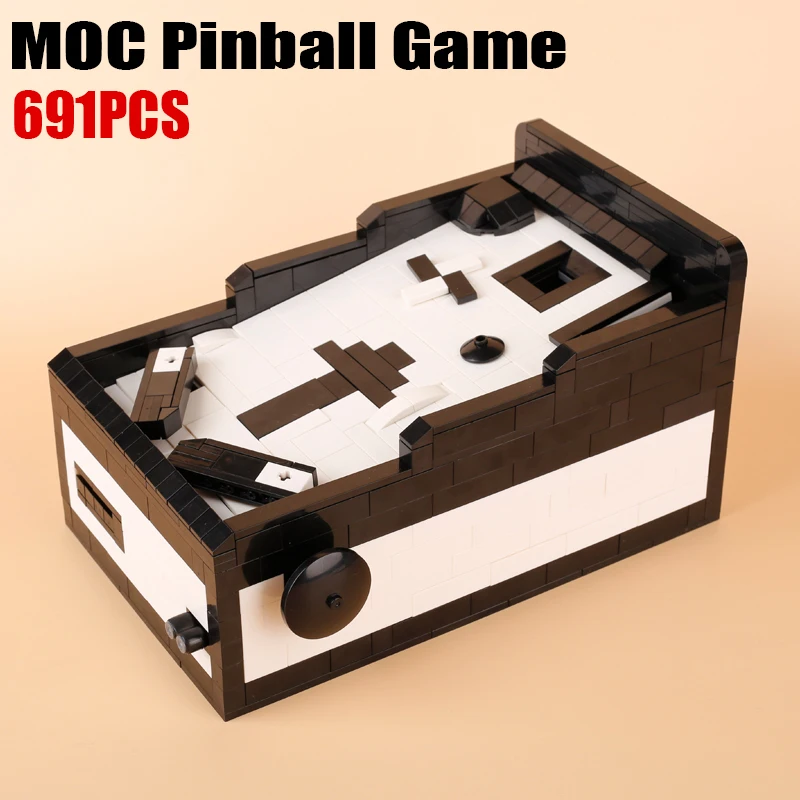 MOC Pinball Machine Building Blocks Kit Player Marble Games Console Bricks Interactive Puzzle Toys Kids Gift