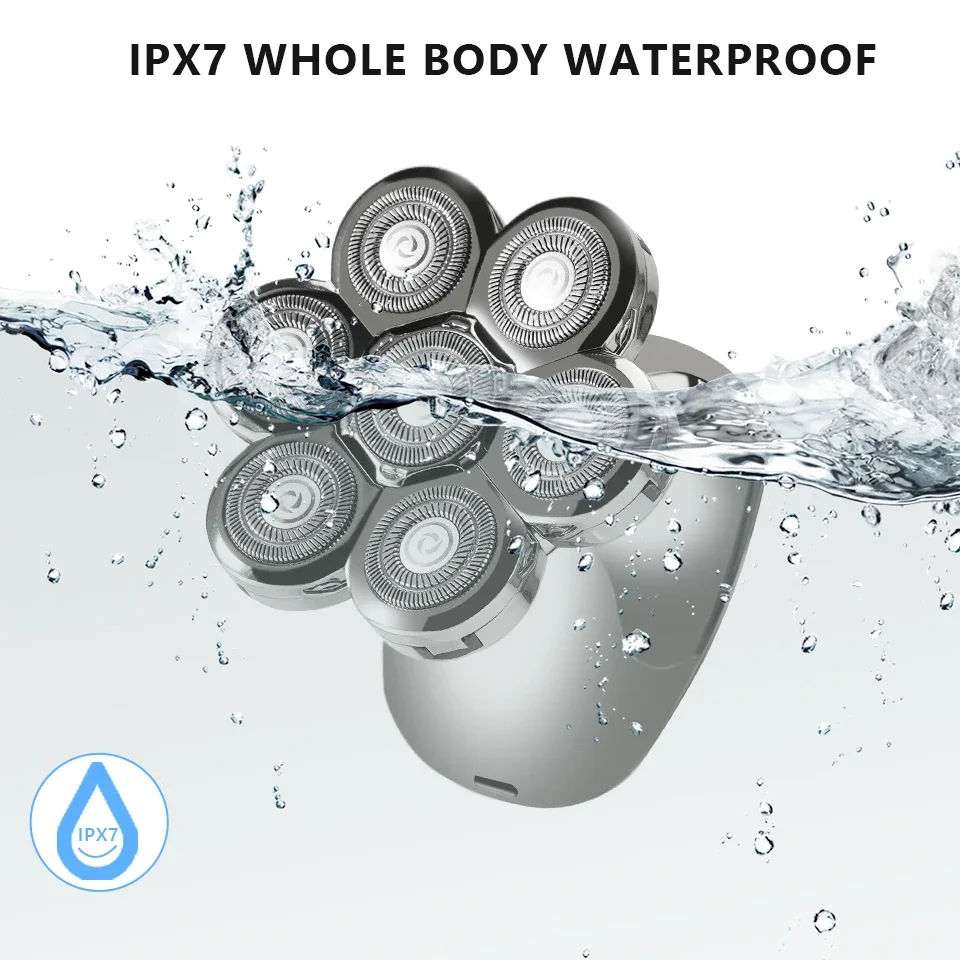 ชุดโกนหนวดไฟฟ้าแบบชาร์จไฟได้5 in 1, 7D โกนหนวดไฟฟ้าแห้งและเปียก