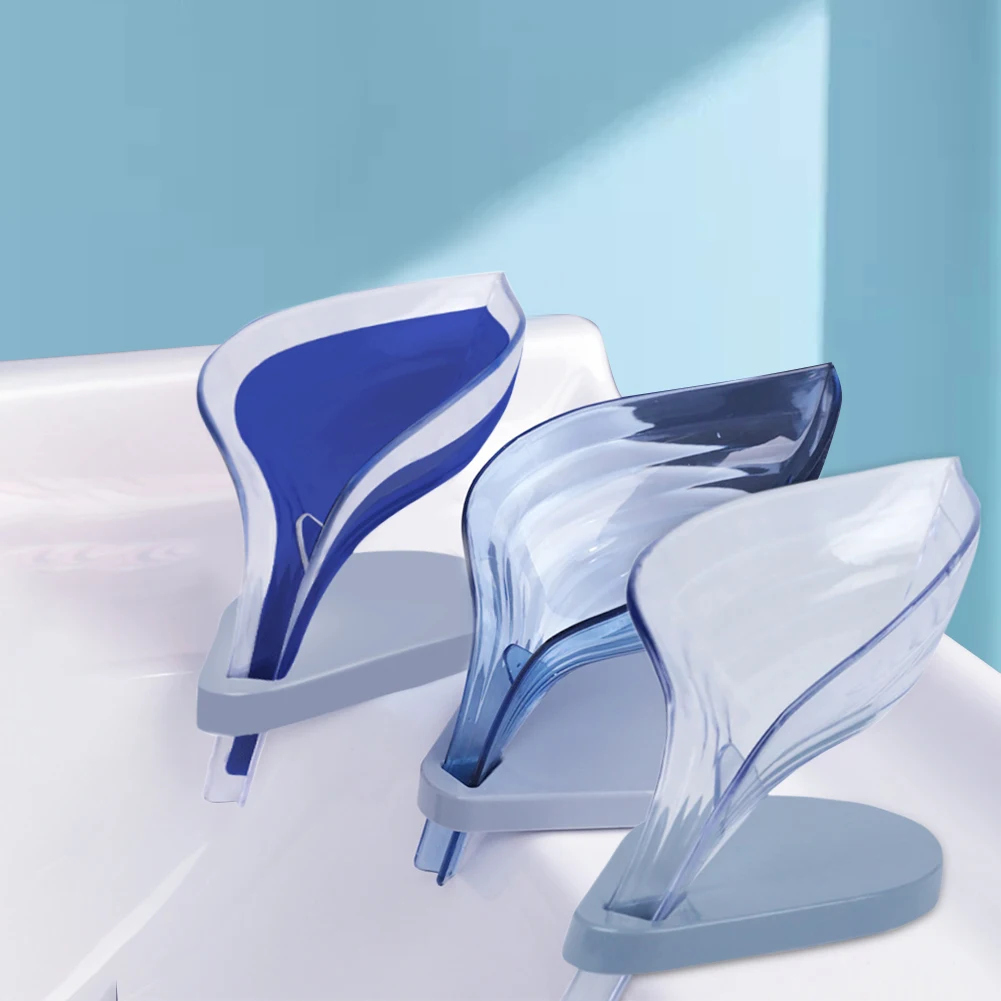 욕실 잎 모양 비누 상자, 배수 비누 받침대 스폰지 보관 트레이, 비누 접시, 욕실 샤워 비누 용기, 1 개 