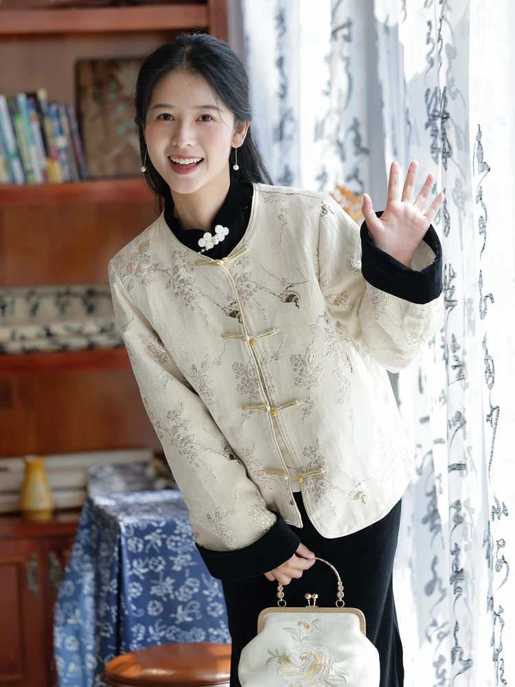 

Женский традиционный китайский национальный костюм: свободная длинная рубашка с одной пуговицей в стиле Young Sle