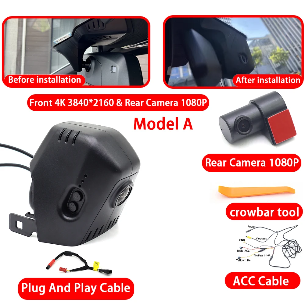 for BMW 5 6 7 Series G30 G31 M5 F90 G32 G11 G12 M6 M7 OEM 4K DVR Dash Cam Front Rear Camera WiFi Video Recorder Plug and Play image 3