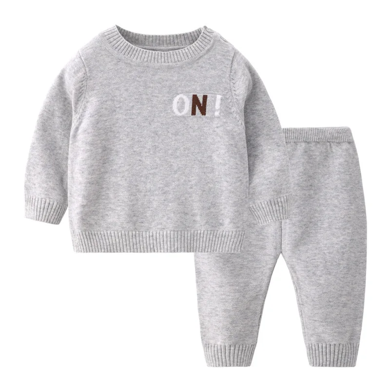 2 pezzi primavera autunno neonato vestiti di lusso ragazze Outfit set coreano lettera di moda maglione lavorato a maglia + pantaloni abbigliamento per bambini BC2473